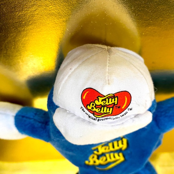 JELLY BELLY BEAN VINTAGE 1999 BEAN BAG PLUSH BLUEBERRY WITH JELLY BELLY LOGO 6” - Picture 5 of 11